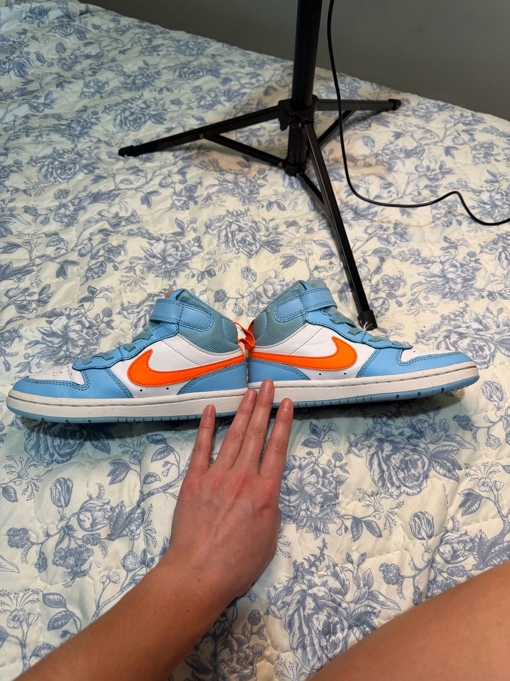 Nike toddler Blue & Orange High-Top Sneakers